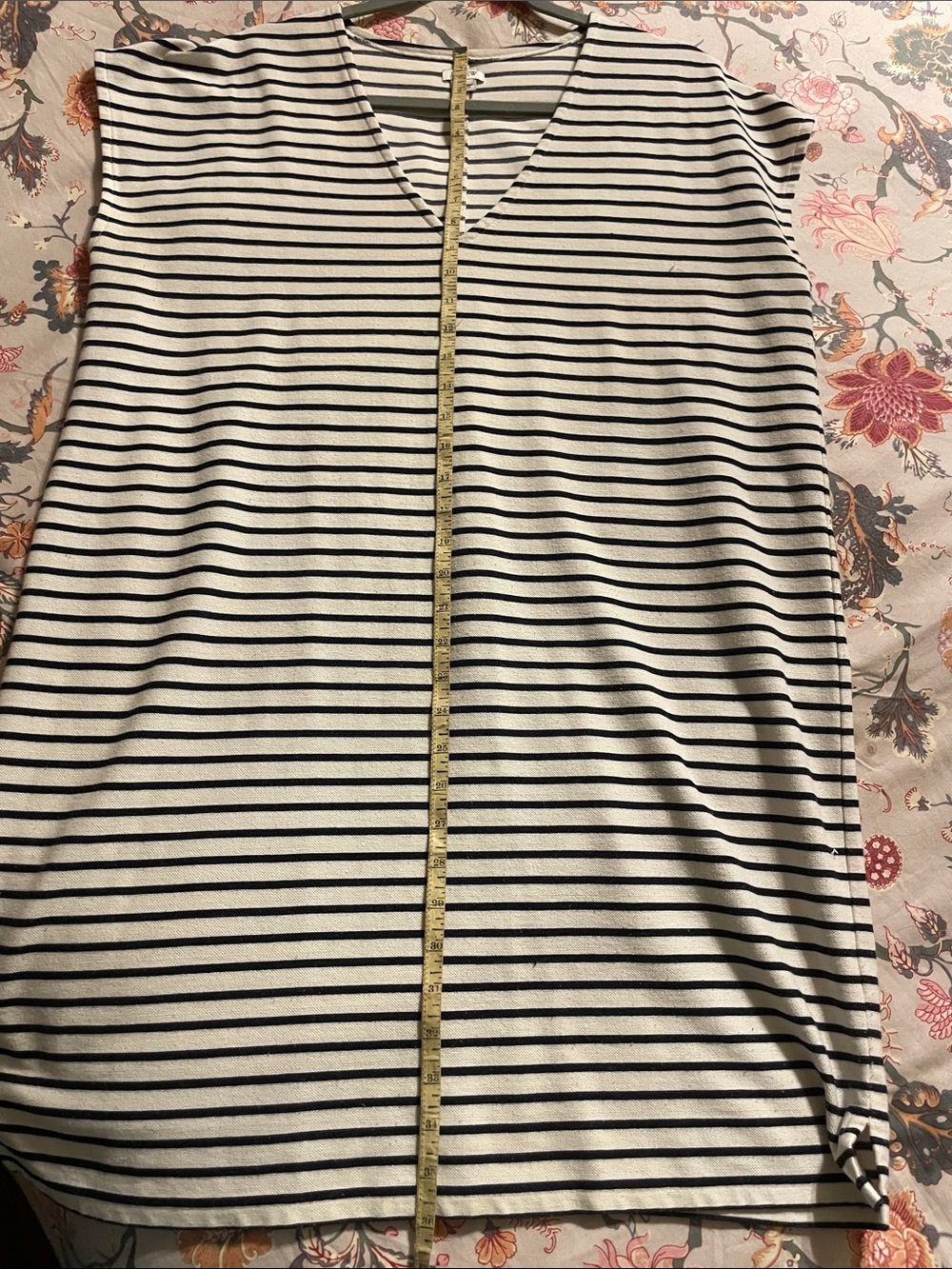 J. Crew Navy and White Striped V-Neck Midi Dress - Picture 6 of 7